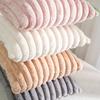 1 Stück doppelseitige dekorative Kissenbezüge aus Plüsch, gestreifte weiche Kissenbezüge für Sofa, Couch, Schlafzimmer, Heimdekoration, ohne Kissenkern