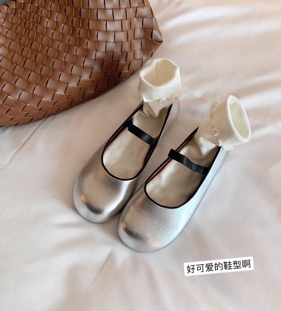 

Круглая голова ананаса с плоскими носками, одинарные туфли Мэри Джейн, женские балетки 40