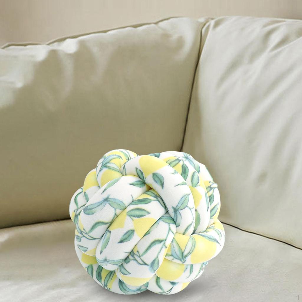 Knot Pillow Ball Thick Comfortable Knotted Pillows for Living Room Home Sofa Light Gray