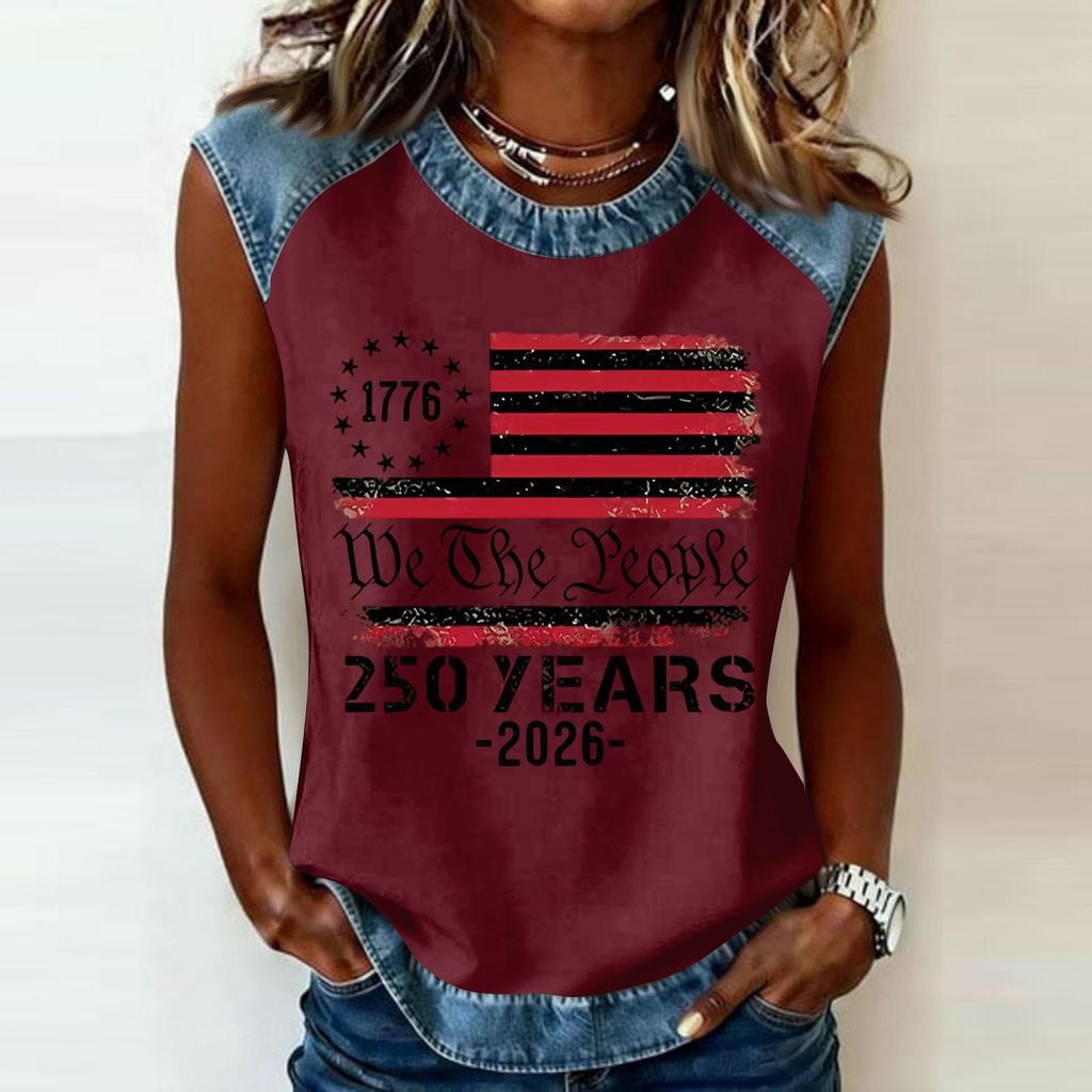 Women's Casual Round Neck Pullover Printed T-Shirt Top
