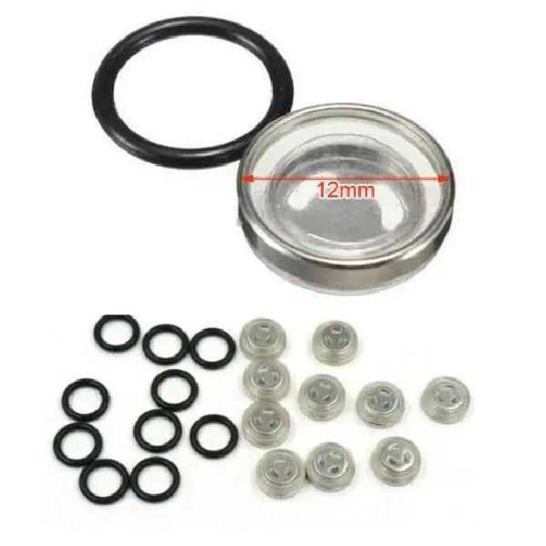 

10 комплектів/лот Головний гальмівний циліндр, резервуар, оглядове скло, мотоциклетна прокладка для мотоциклів, 18 мм 12 мм для Honda Suzuki Kawasaki Harley 12mm