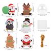 12/24Pcs Christmas Candy Chocolate Holder Cards Kids Gifts Packaging Bag Xmas Tree Hanging Pendants Christmas Party Home Decor