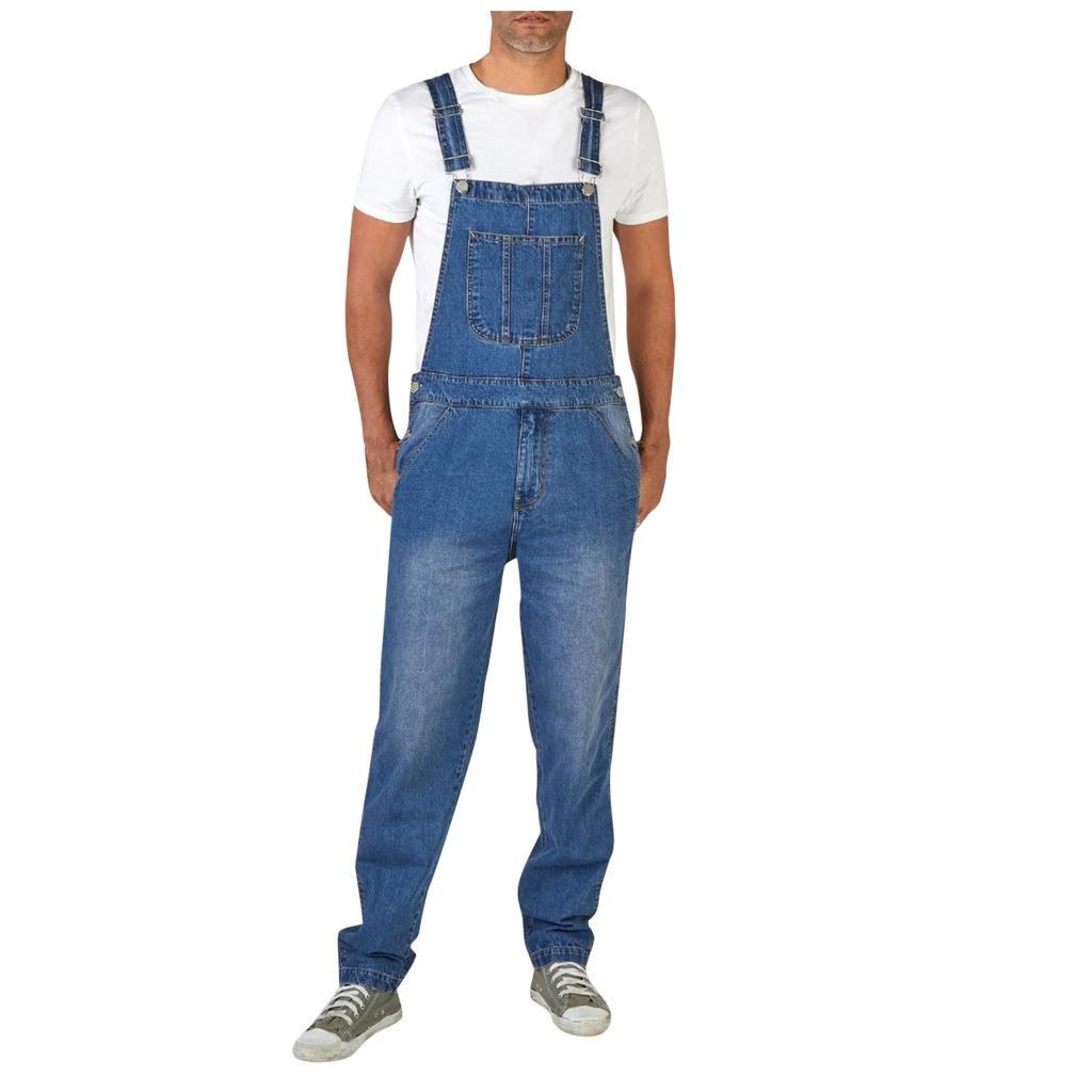 Herren-Overall, Overalls, hohe Waschung, Jeans, verstellbare Träger, Denim-Overall, lockerer Arbeitsoverall, Arbeitshose
