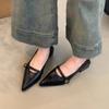 Buckle Pumps for Women Dress Shoes High Heels Boat Shoes Elegant Office Ladies Shoes Black Mary Jane Chunky Pump Autumn