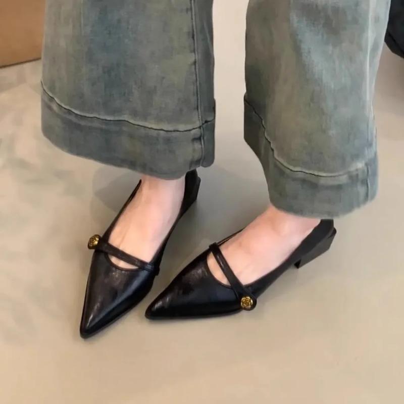 Buckle Pumps for Women Dress Shoes High Heels Boat Shoes Elegant Office Ladies Shoes Black Mary Jane Chunky Pump Autumn