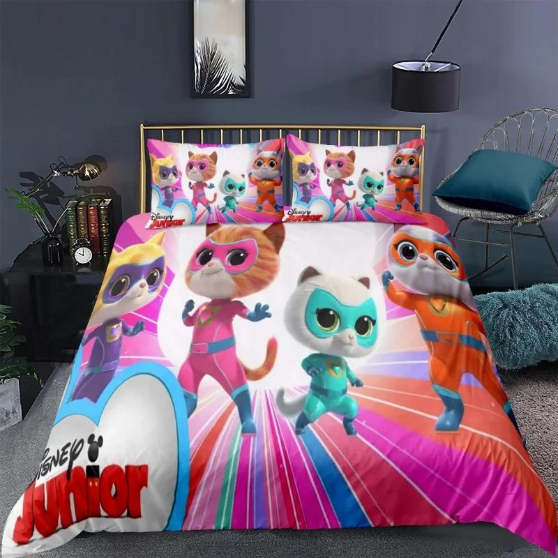 Super Kitties Duvet Cover Pillowcase Schattige Kat Bedding Set Adult Boy Girl Bedroom Decoration Single Double Size