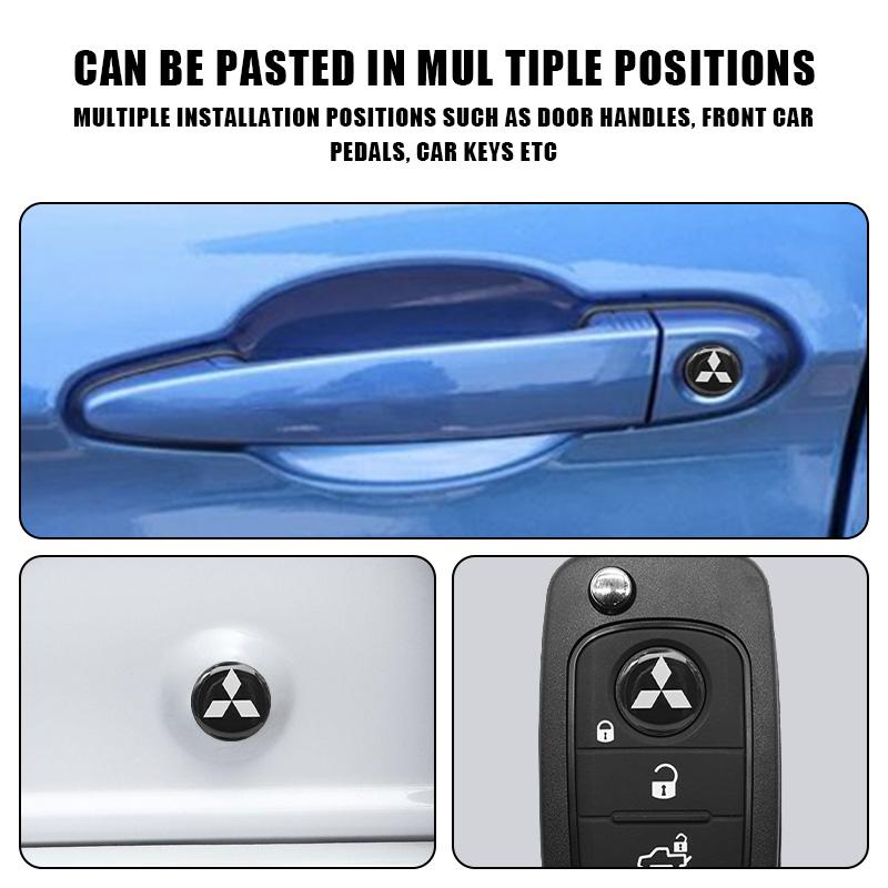 4 ks 14mm Samolepka s logem znaku na dálkovém ovladači klíče od auta Auto odznak Nálepka Příslušenství Pro Mitsubishi Lancer Asx Outlander Pajero l200 Galant