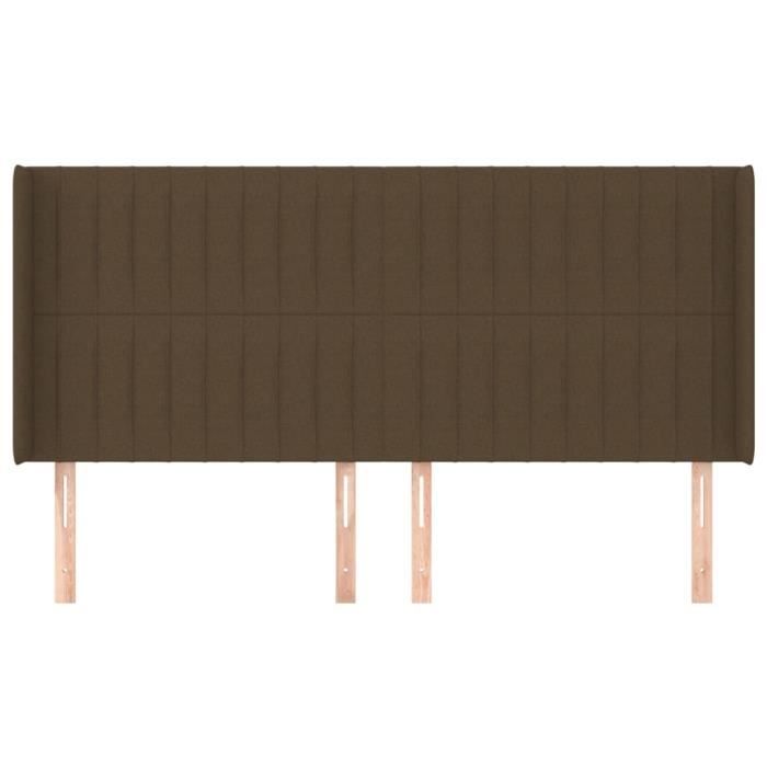 VidaXL Headboard with Ears Dark Brown 183x16x118-128 Cm Fabric3119835
