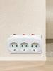 Extension Socket with 3 Individual Switches 3 Horizontal Socket Power Adapter Wall Socket for Living Room Bedroom