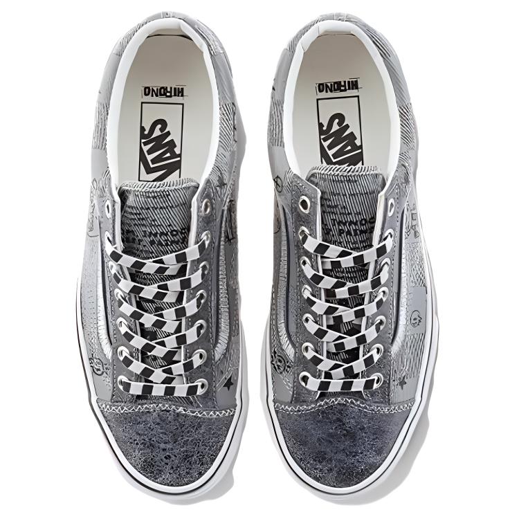Vans Hirono X  Ua Style 36 Fun Print Low-Top Skate Shoes Unisex Sneakers Gray VN000CDEN43