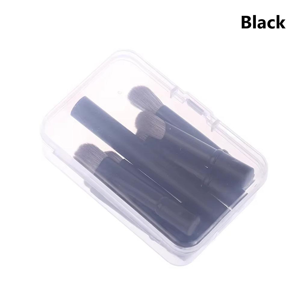 6-piece mini makeup brush set with detachable travel contour concealer brush, eyeshadow brush and double-ended makeup brush