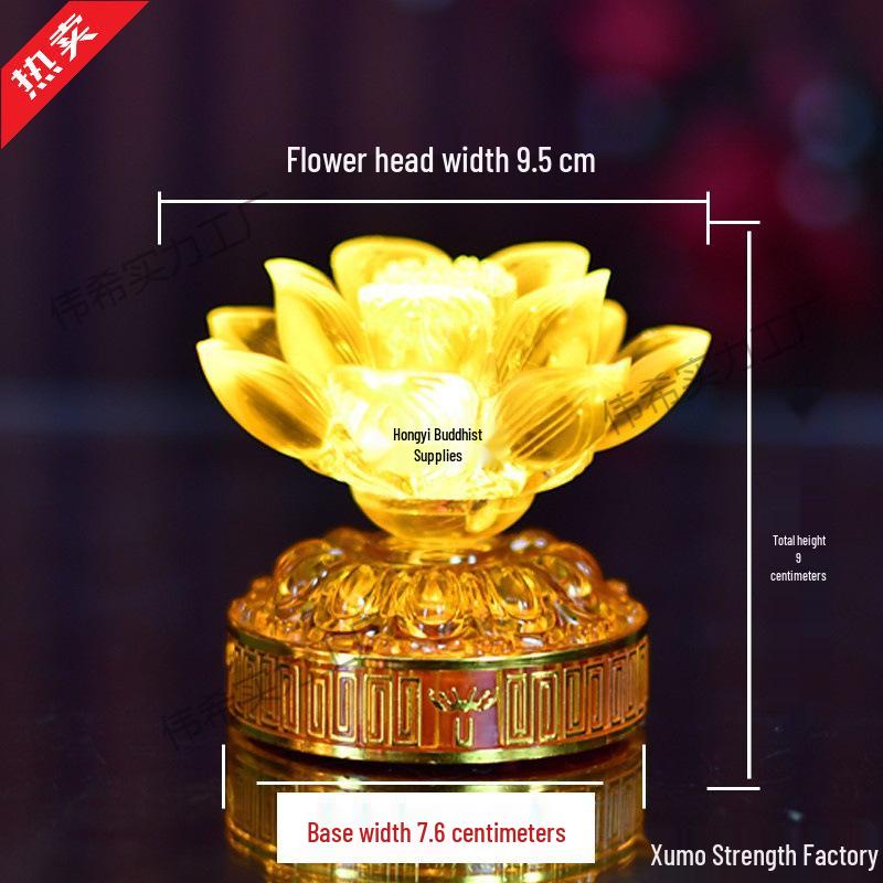 Lotus Lantern Seven-Color Electric Candle for Home and Buddha Hall Niche