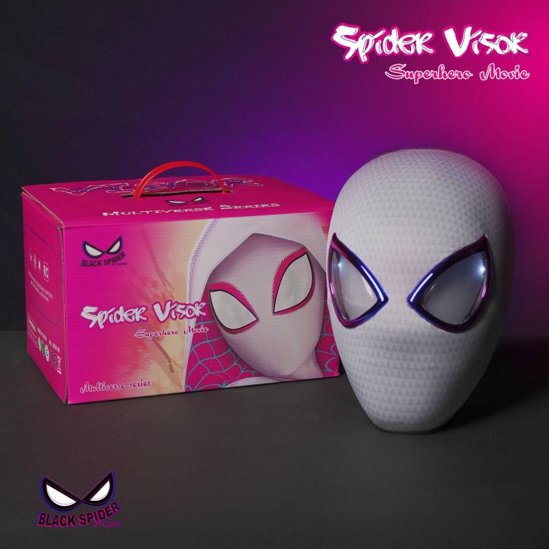 Miles Spider-Man Headgear Electric Eyes Movable Across the Universe Blinking Face Mask