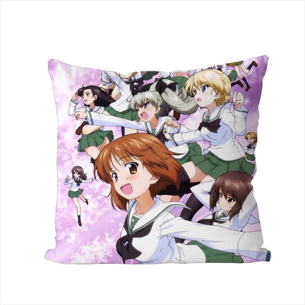 GGIRLS Und PANZER Pillow Case For Car Sofa Decorative Home Doublesided Print Plush Square Throw Pillow Cushion Cover