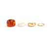 Salircon 4Pcs/Set Vintage Brown Transparent Resin Wide Rings Women Irregular Geometric Ring Autumn Winter Charm Jewelry Gift New