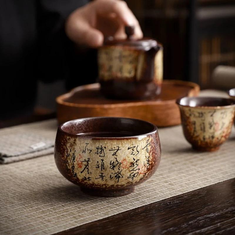 Oryginalna ruda retro mistrz surowa ceramika kubek do herbaty piec renowacja kubek do herbaty duży pojedynczy ceramika gospodarstwo domowe zestaw do herbaty kung fu pojedynczy kubek