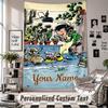 Custom Tapestry Wall Hanging, Gaston Lagaffe Personalized Name Text Home Wall Decor