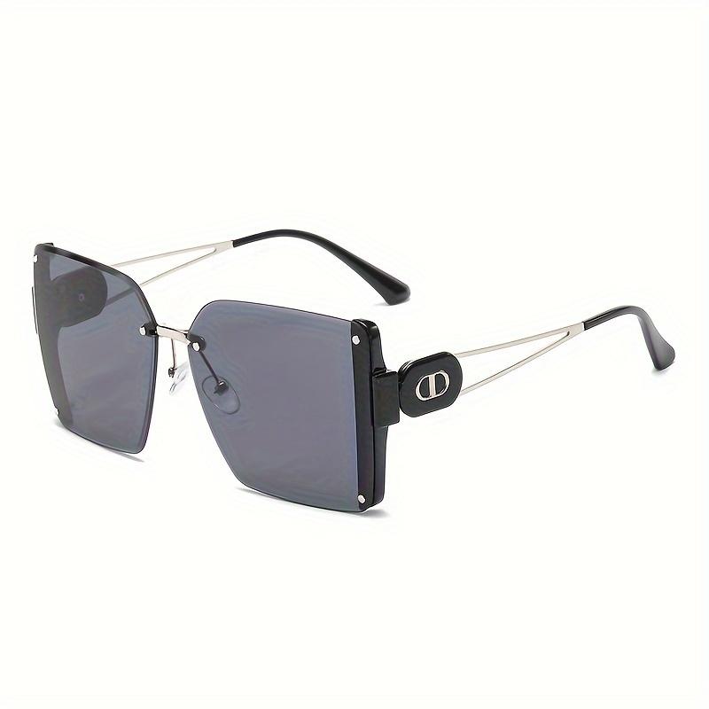 Fashion trend new women's frameless edge cutting metal sunglasses Fashion travel sunshade sun protection sunglasses