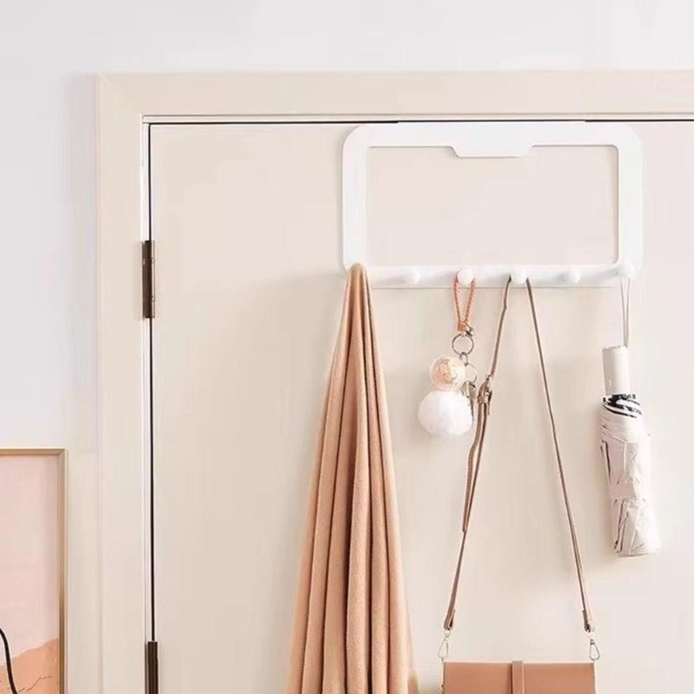 

Punch Free Over Door Hanger Six-link Design Door Behind Hook Sturdy Door Hooks Towel білий
