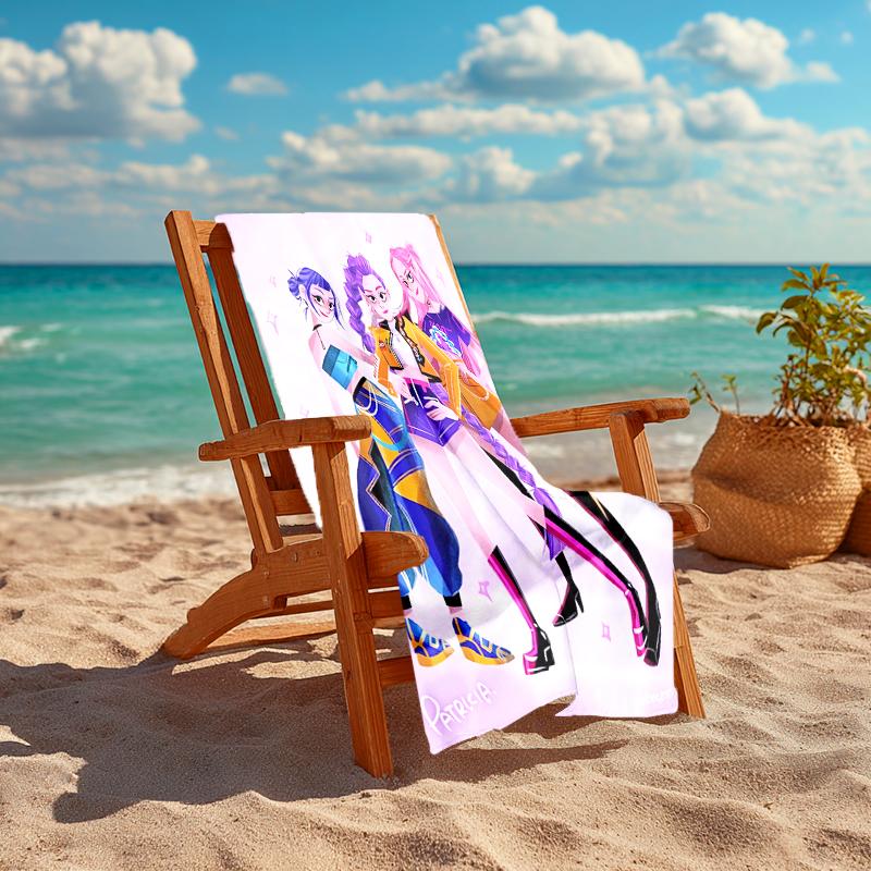 1Pc Futuristic Fashion Trio Beach Towel Quick Dry Multiuse For Beach Pool Gym Yoga Home Travel Christmas Halloween Xmas Gift L1261