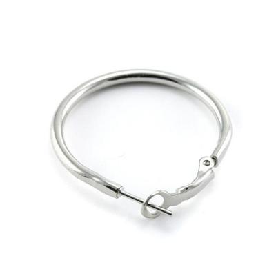MégaCréa DIY - 32 Mm Silver Hoop Earrings 4 Pieces