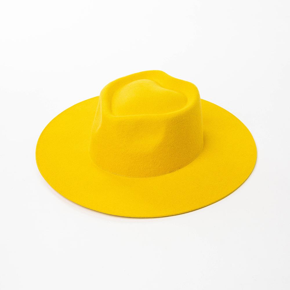 Wollfilz Fedora Hut Pfeilspitzenhut Herren und Damen Fedora Panama Damen Herbst und Winter Panama Hut Breitkrempiger Hut Fedora