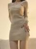 Spicy Girl One-Shoulder Knit Dress - Slim Fit, Hip-Hugging Autumn/Winter 2025