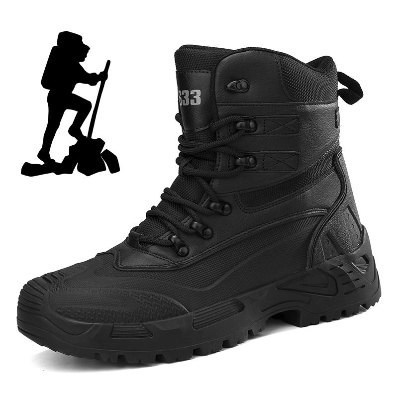 Waterproof Outdoor Sport Hiking Shoes for Men Leather Non-slip Climbing Sneakers Mountain Tactical Mens Trekking Boots