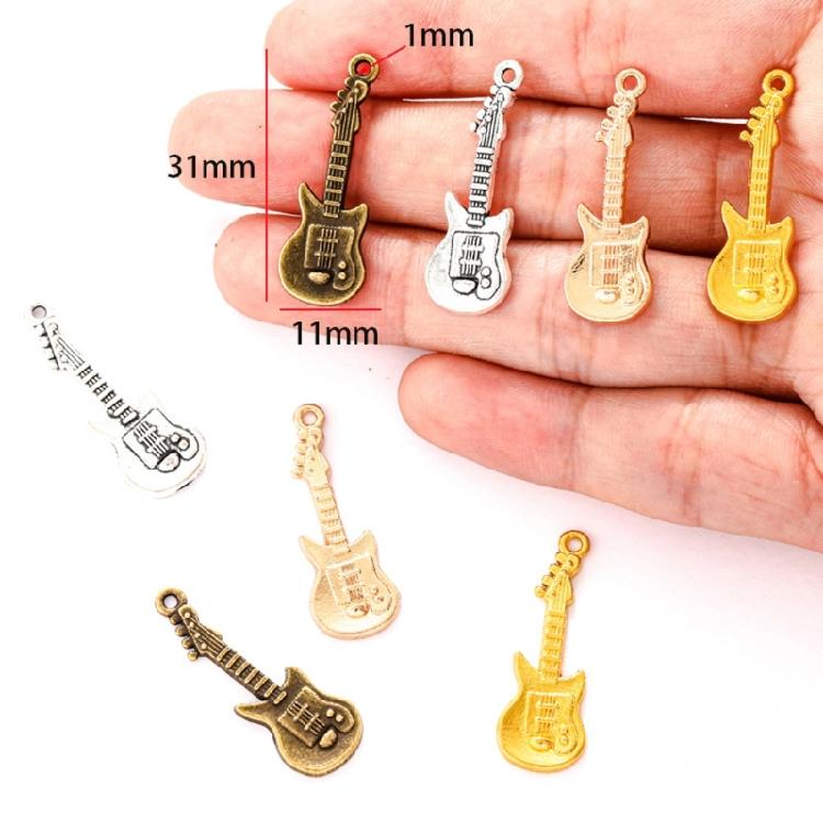 100Pieces Guitar Charm Necklace Pendant Handmade Jewelry Accessories Perfect for Jewelry Making and Creative Crafting