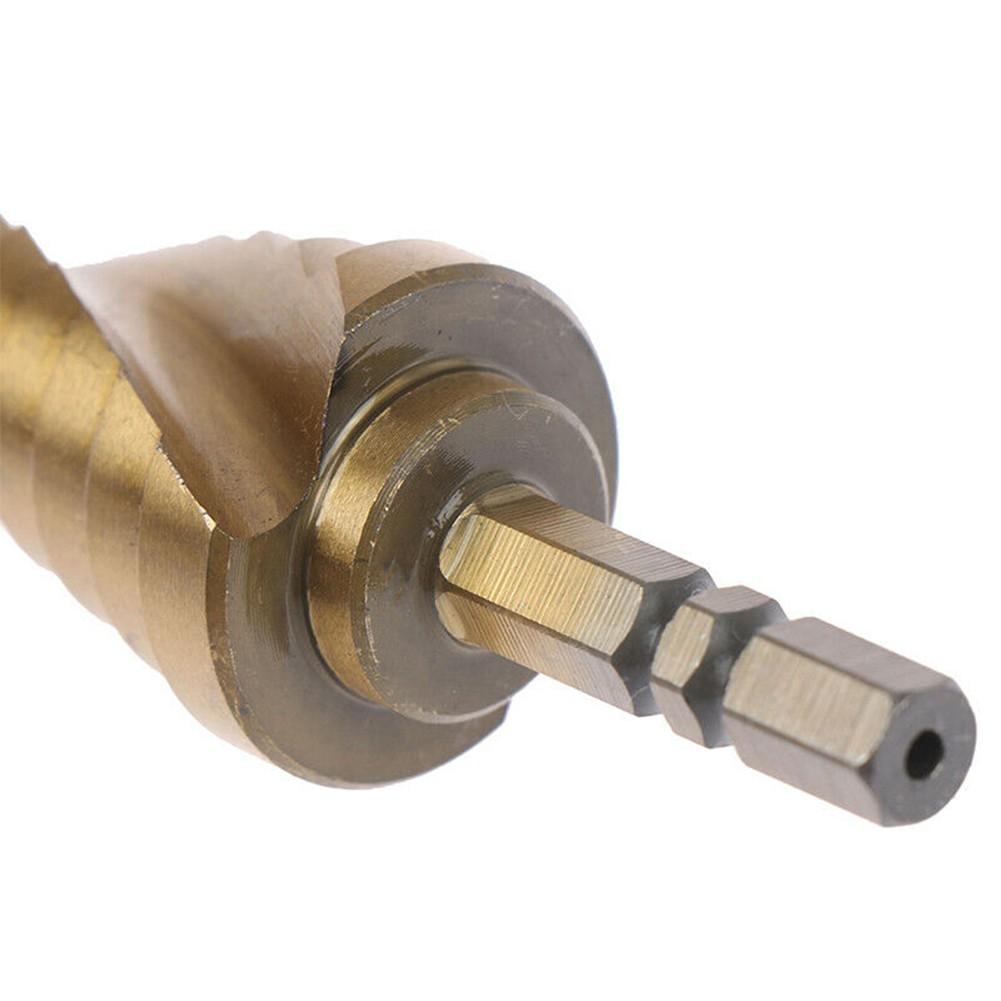 Cone Drill Step Drill Bit No Burr 6 25mm Gold Titanium Coated High Speed Steel Hole Cutter Step Cone Drill Bit Drill Wood