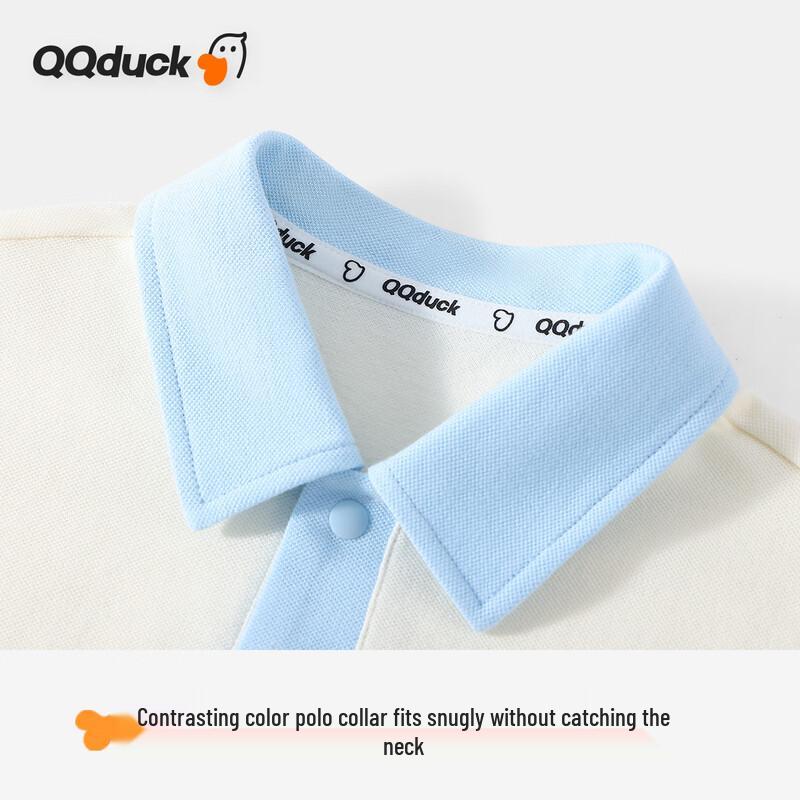 QQ DUCK Boys' Cartoon Elephant Short Sleeve Polo T-Shirt
