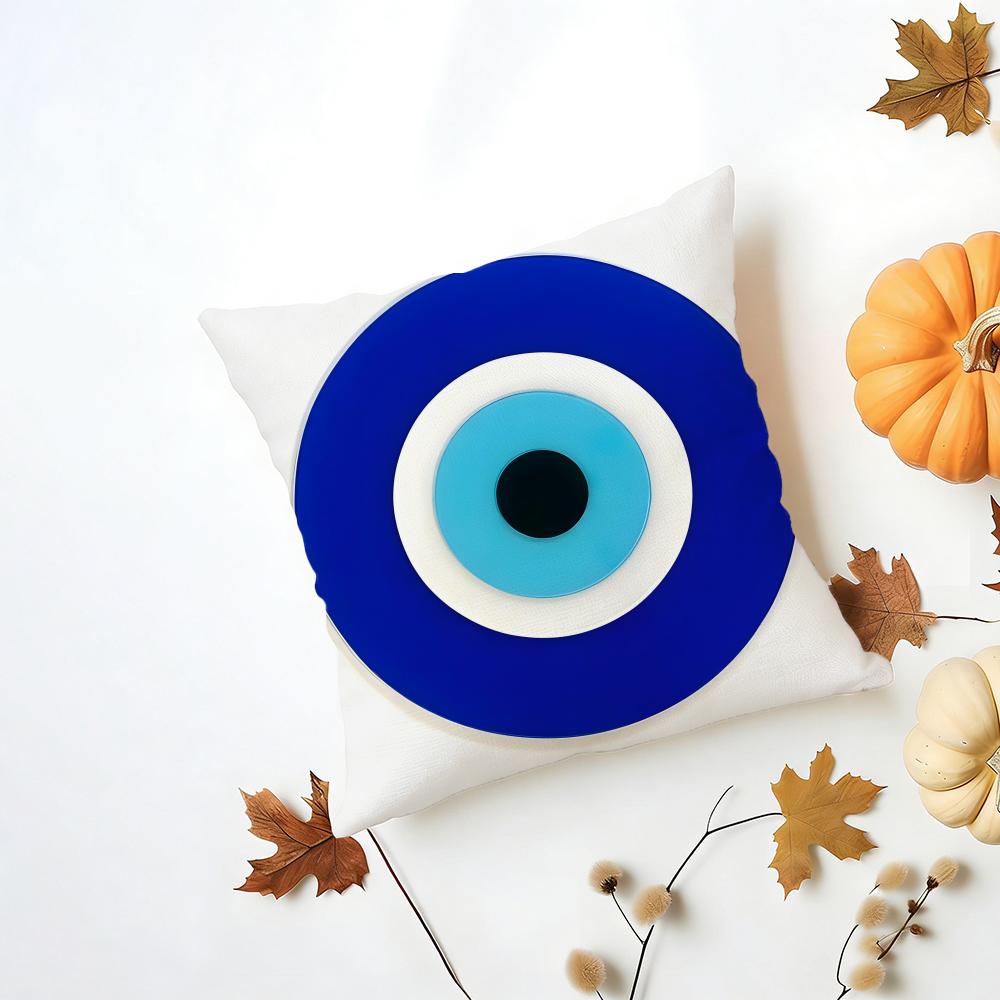 Mystic Protective B-Evil Eye Art Print Cushion Cover Washable Linen Pillowcase Soft For Daily Sofa Bed Home Room Decor