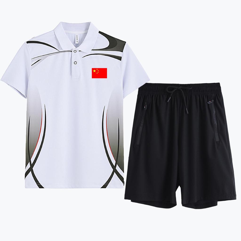 Unisex Quick-Dry Ice Silk Short Sleeve Fitness Set: Breathable Outdoor Casual Fashion for Couples
