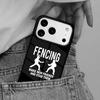 Eat Sleep Fencing Heartbeat Phone Case for iPhone 16e 15 14 13 12 17 Pro Max Plus Air 17pro Cover Coque