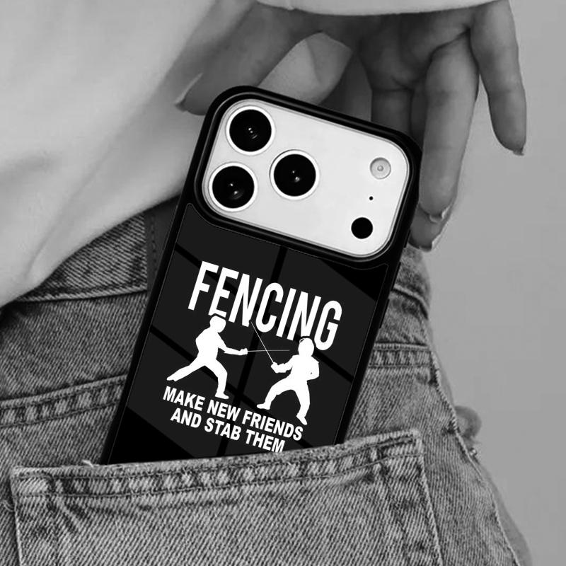 Eat Sleep Fencing Heartbeat Phone Case for iPhone 16e 15 14 13 12 17 Pro Max Plus Air 17pro Cover Coque