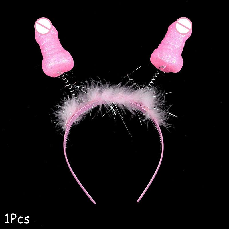 1/2/3Pcs Funny Penis Headband Tiara Bachelorette Party Supplies Hen Night Bride To Be Wedding Decorations Novelty Nude Sex Toys