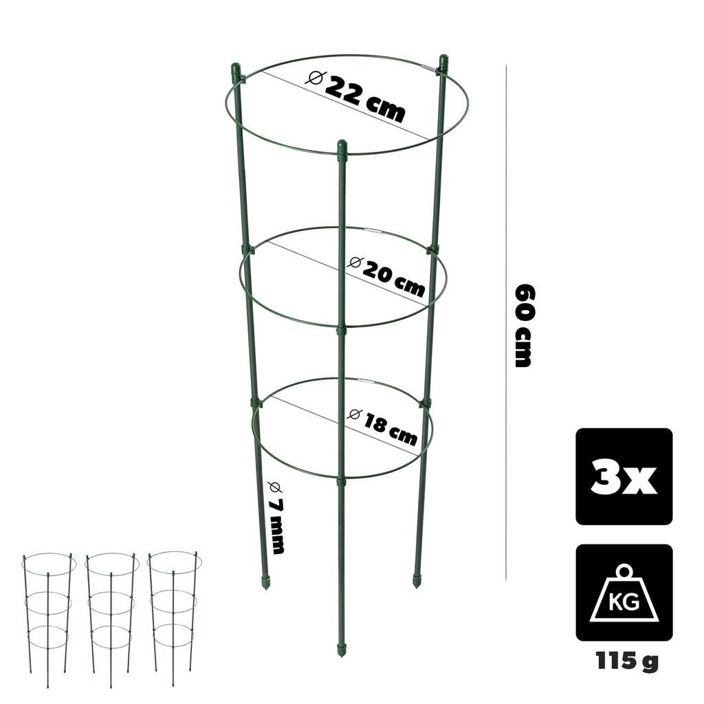 KADAX Metal Plant Support 60cm 3pcs