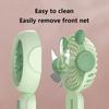 (Avocado Green) 1117A Mini Handheld Fan 3 Speeds Adjustable Summer Cooling Fan with Base