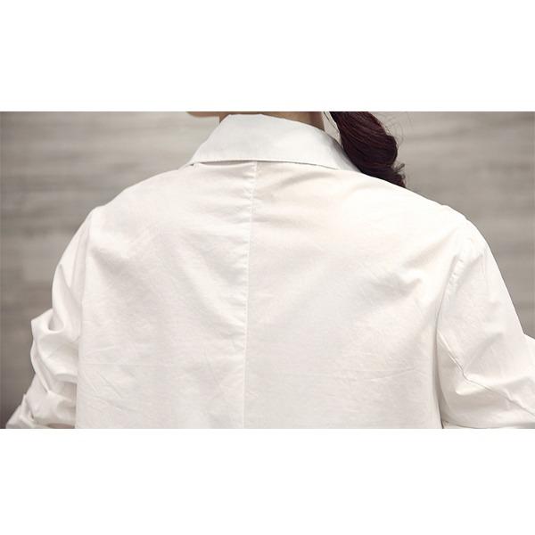 Women's Long White Shirt Spring/Autumn New Korean Large Loose Long Sleeve Shirt
