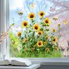 Glassticker Wasserdicht PVC Design Sonnenblumenmuster Doppelseitige Fensteraufkleber Glastüren