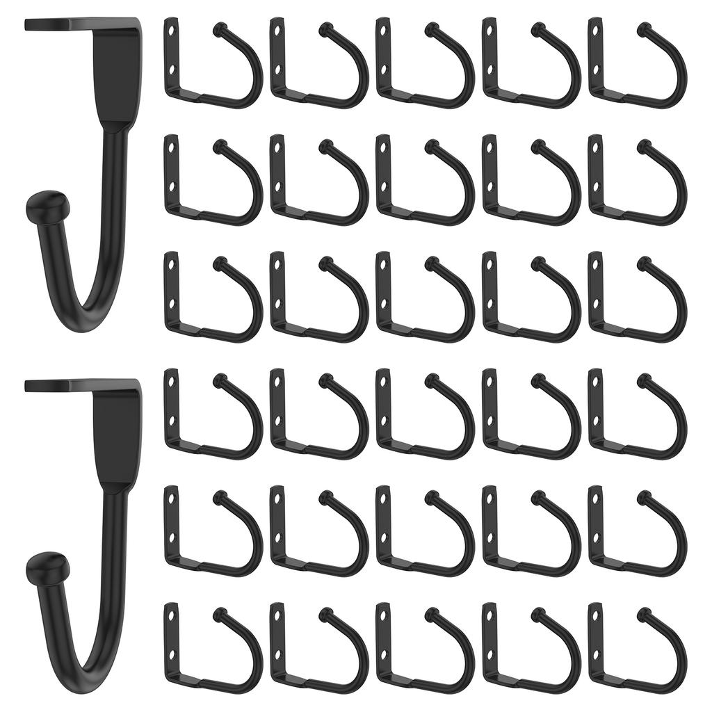 32 Stück Platzsparender Tassenhaken Mehrzweck Eisen Becherhaken Unter Regal mit 2 Schraublöchern für Utensilien Kleidung Hut Tasche und Handtuch