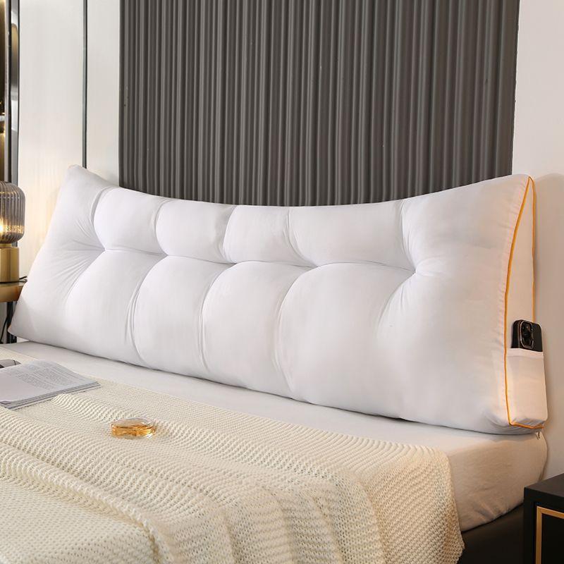 1pc Triangular Headboard Pillow Daybed Wedge Pillow with Side Pockets,Bolster Backrest Support Cushion for Twin/Queen/King Beds