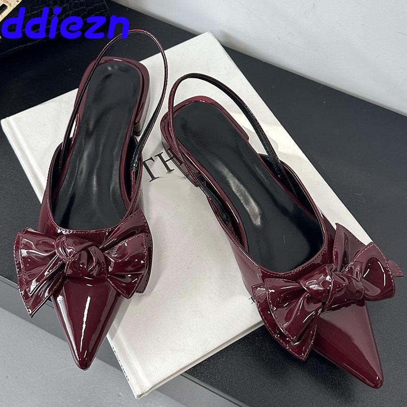 Fashion Fashion Butterfly-Knot Footwear Ladies Flats Sandals Shoes Female Pointed Toe Women Flats Sandals Shoes Slides Mules New In 2025
