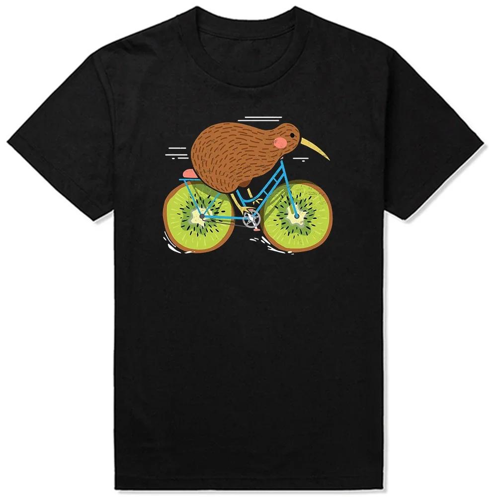 

Cycle New Zealand Funny Kiwi on A Bicycle Design Idea Graphic Classic T Shirts Cotton Streetwear Birthday Gifts T-shirt - Men... S разноцветный