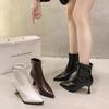 Fashion 2025Women Slim Ankle Boots Fashion Elegant Pointed Toe Soft Leather Shoes Thin High Heel Autumn Winter  Morder Short Booties