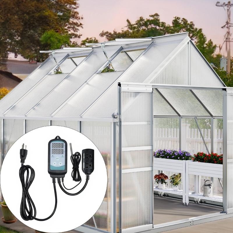 Digital Temperature Controller 1100W 110V for Greenhouses Mushroom Cultivation Home Brewing Heating with Accurate Digital Display