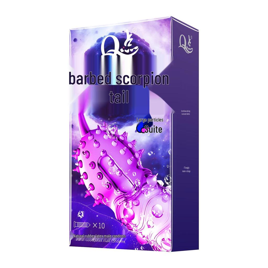 Q Point Thorn Set: Erotic Couples' Condoms with Large Particles, 2pcs/pack