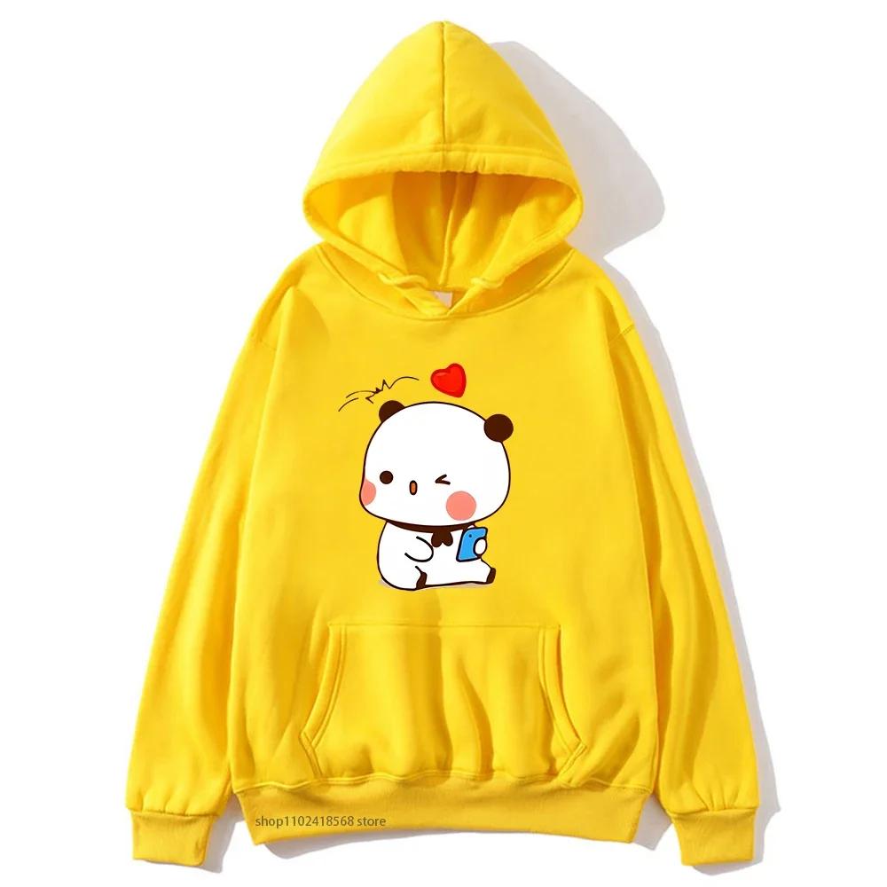 Cute Dudu and Bubu Hoodies Panda and Brownie Bear Couple Sweatshirt Men Women Clothes Kawaii Style Top