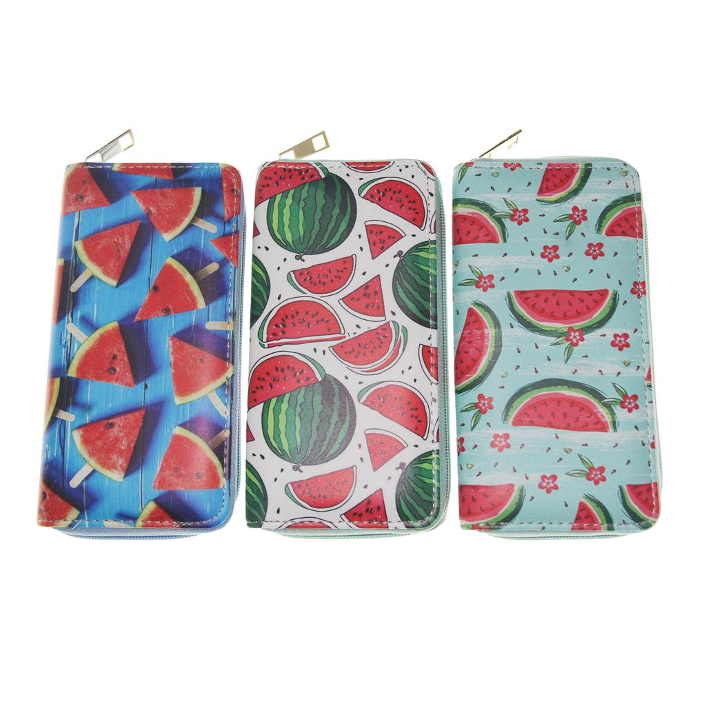 New Fruit Watermelon Long Zipper Wallet, Wallet
