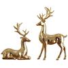 2 Stück Gold Silber Hirsch Statue Elch Rentier Figuren Nordischer Stil Skulptur Messing Weihnachtsfigur Zimmer Heim Dekoration